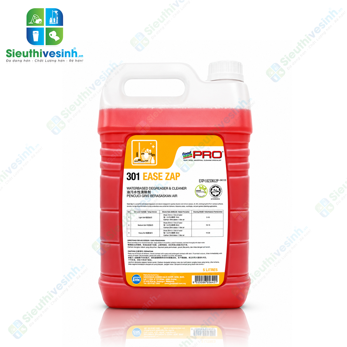 Dung dịch tẩy rửa dầu mỡ Goodmaid Pro GMP 301 EASE ZAP