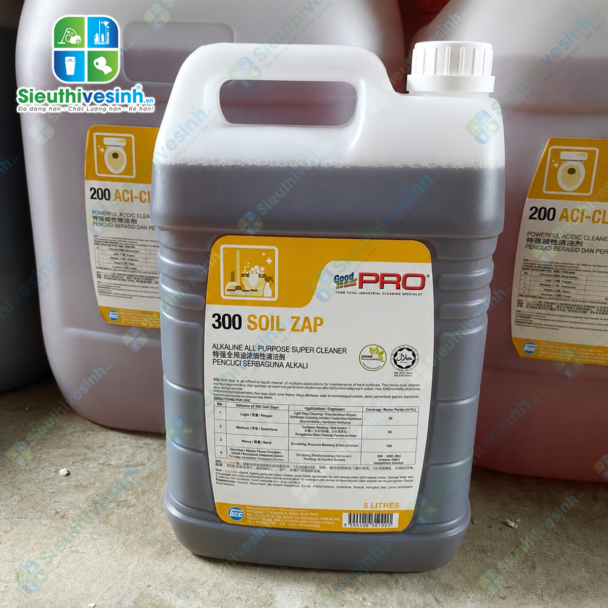 Tẩy rửa sàn đa năng (gốc kiềm) Goodmaid PRO GMP 300 Soil Zap - 5L