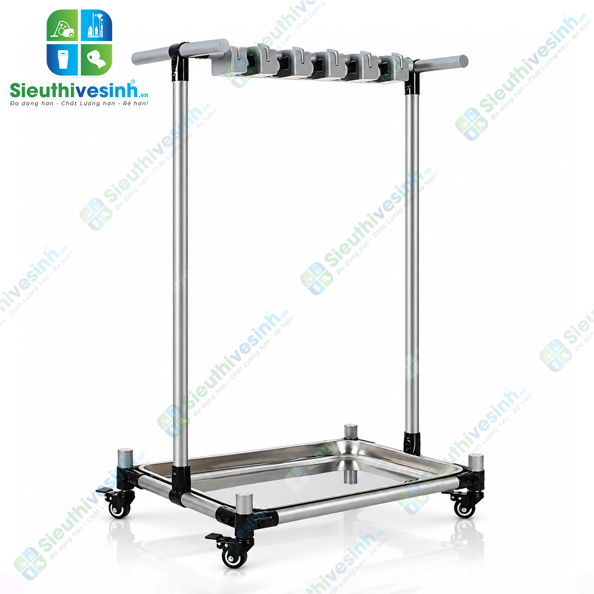 Giá treo cây lau nhà FY0506H dùng để treo và sắp xếp chổi, cây lau nhà, cây gạt nước và dụng cụ vệ sinh.