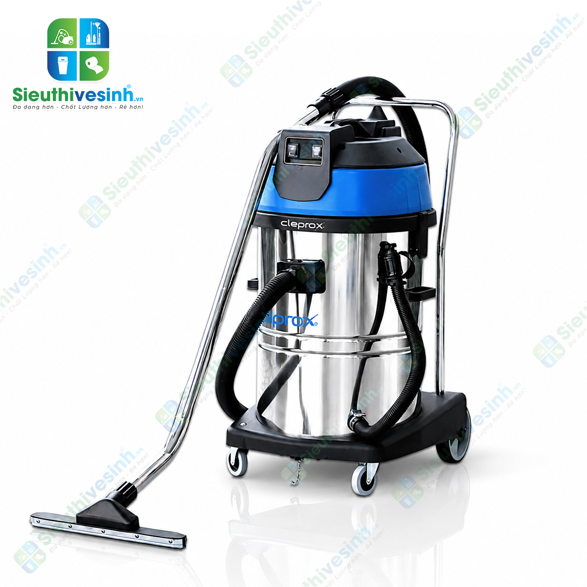 Máy hút bụi 2 motor CleproX X-2/70 thùng inox