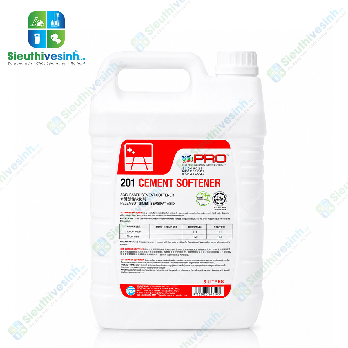 Chất làm mềm xi măng Goodmaid PRO Cement Softener GMP 201 - 5L
