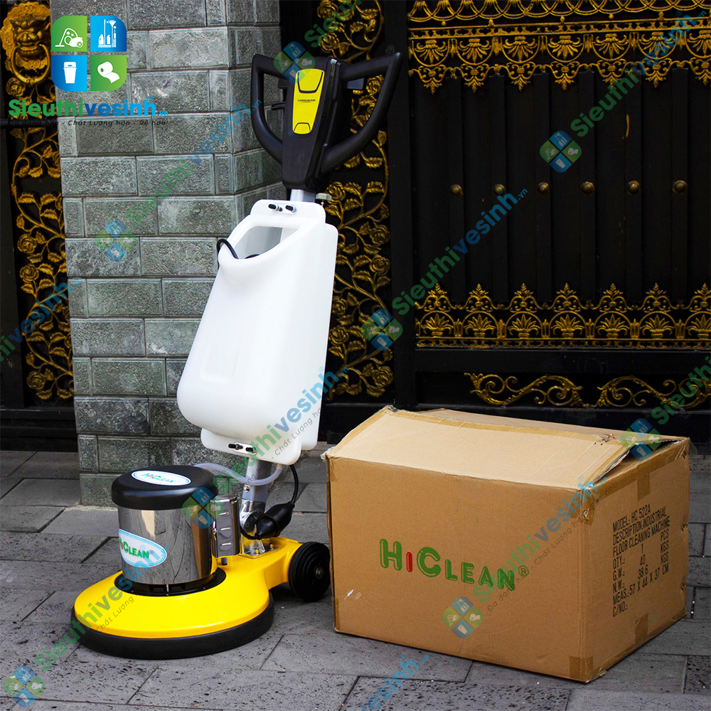 Máy chà sàn công nghiệp HiClean HC522A 1500W dùng chà sàn, giặt thảm và đánh bóng sàn.