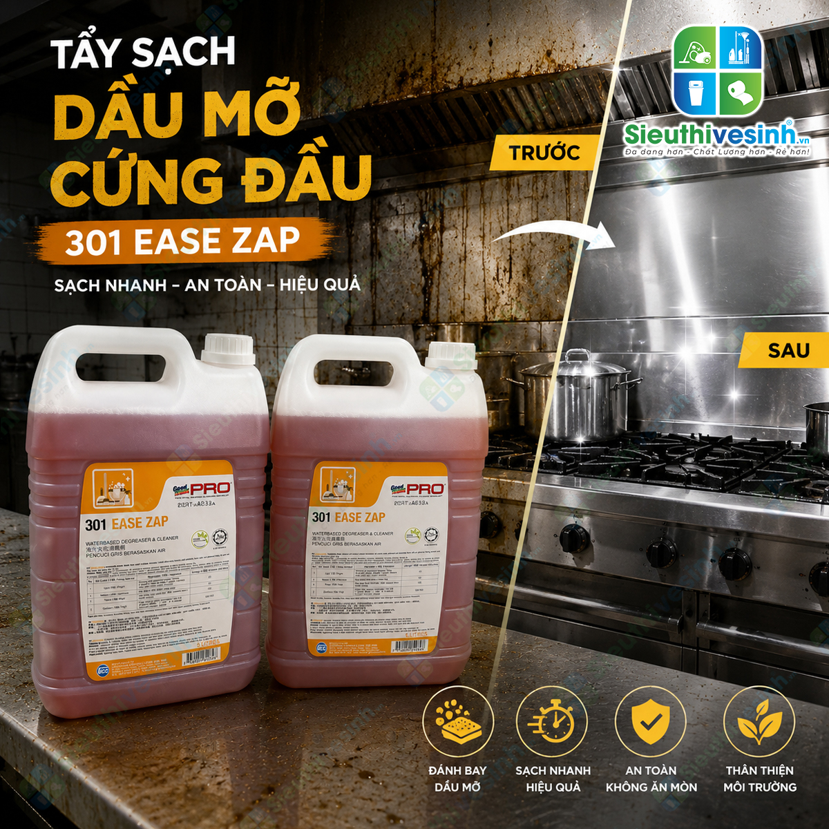 Dung dịch tẩy rửa dầu mỡ Goodmaid Pro GMP 301 EASE ZAP