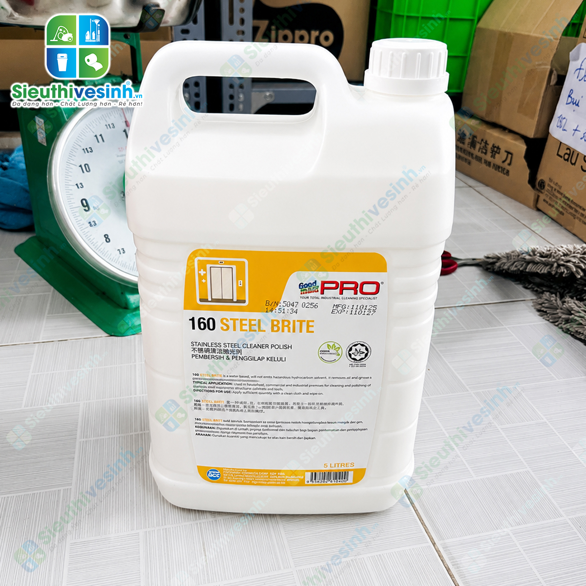 Hóa chất làm sạch và đánh bóng bề mặt inox Goodmaid PRO GMP 160 Steel Brite loại 5L