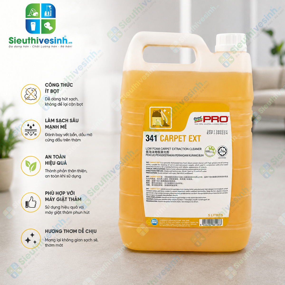 Hóa chất giặt thảm Goodmaid PRO GMP 341 CARPET EXT