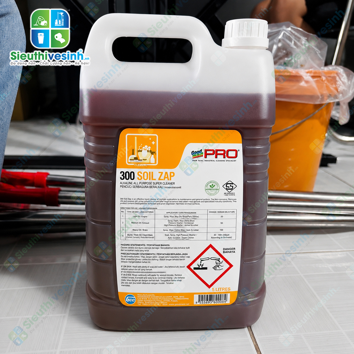 Tẩy rửa sàn đa năng (gốc kiềm) Goodmaid PRO GMP 300 Soil Zap - 5L