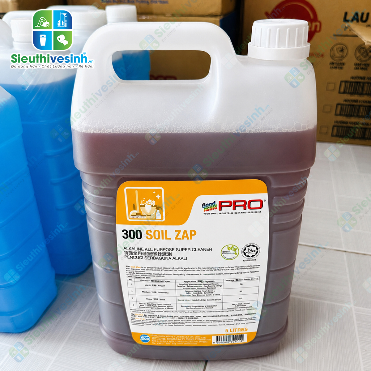 Tẩy rửa sàn đa năng (gốc kiềm) Goodmaid PRO GMP 300 Soil Zap - 5L