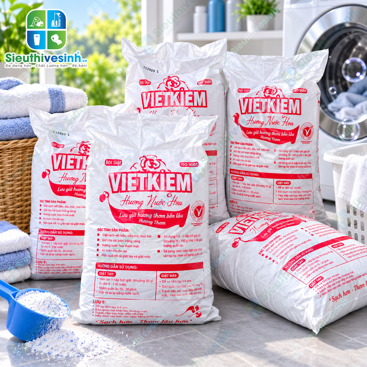 Bột Giặt YES 15kg – quy cách lớn, phù hợp giặt quần áo và đồ vải với tần suất thường xuyên.