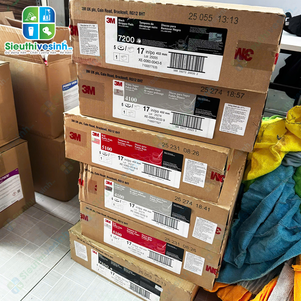 Pad chà sàn 3M 5100 17 inch màu đỏ