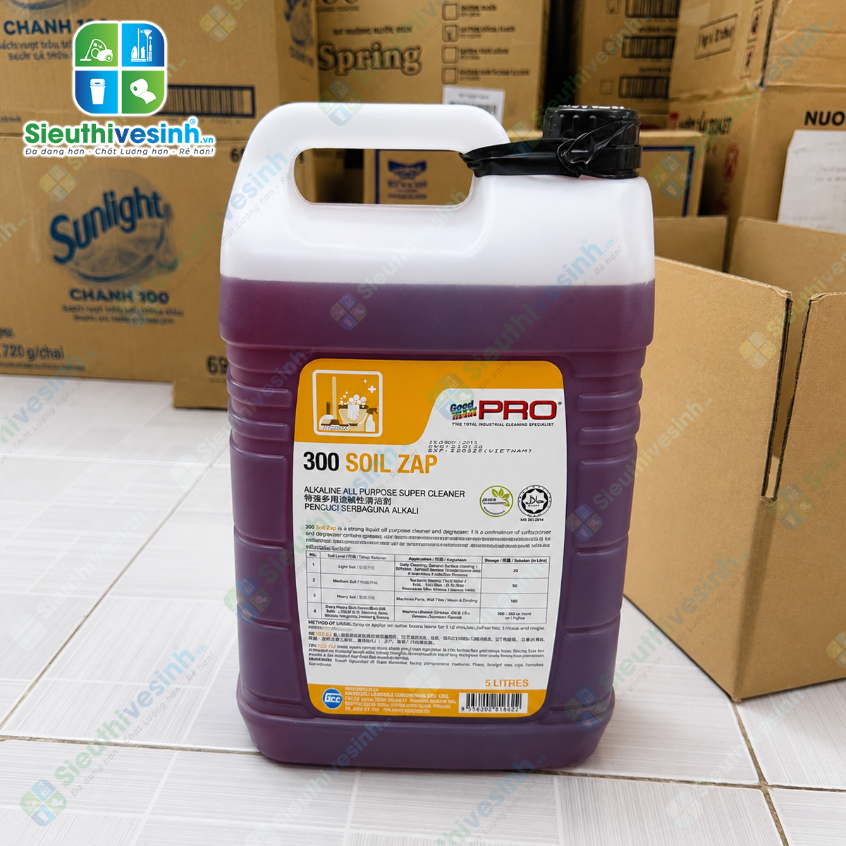 Tẩy rửa sàn đa năng (gốc kiềm) Goodmaid PRO GMP 300 Soil Zap - 5L