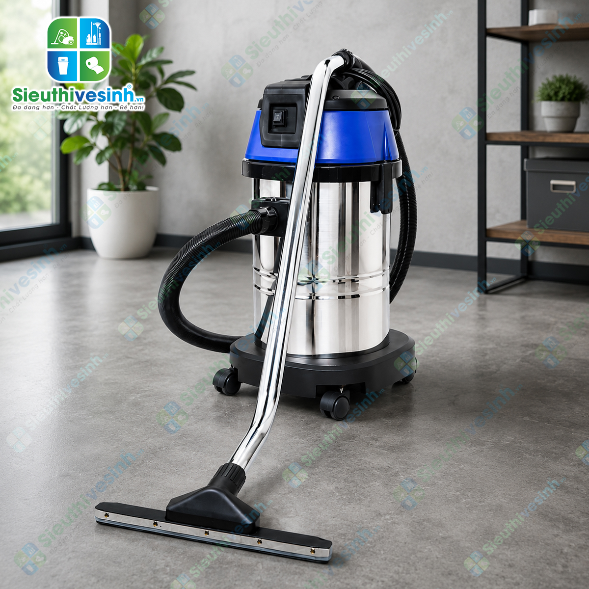 Máy hút bụi 2 motor CleproX X-2/70 thùng inox