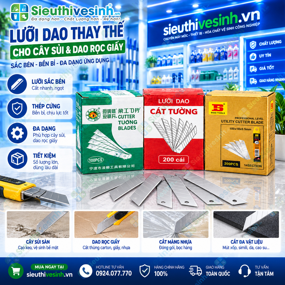 Hộp 20 tuýp lưỡi dao rọc giấy thay thế