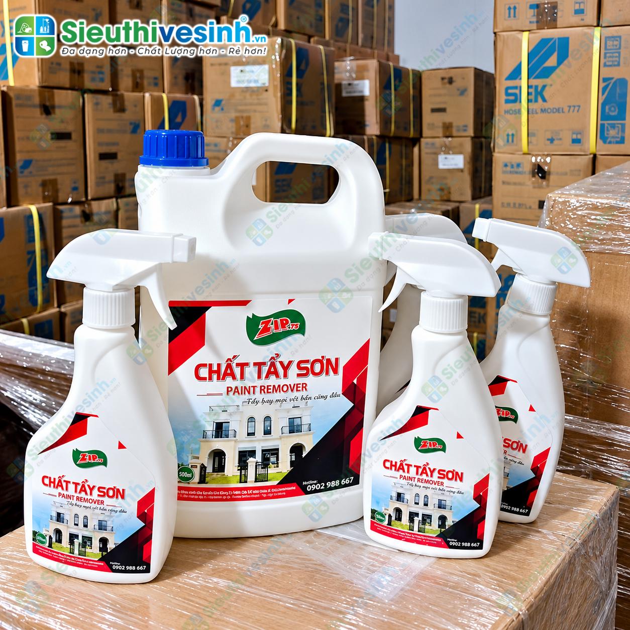 Dung dịch Zippro tẩy vết sơn bám trên kính và khung nhôm