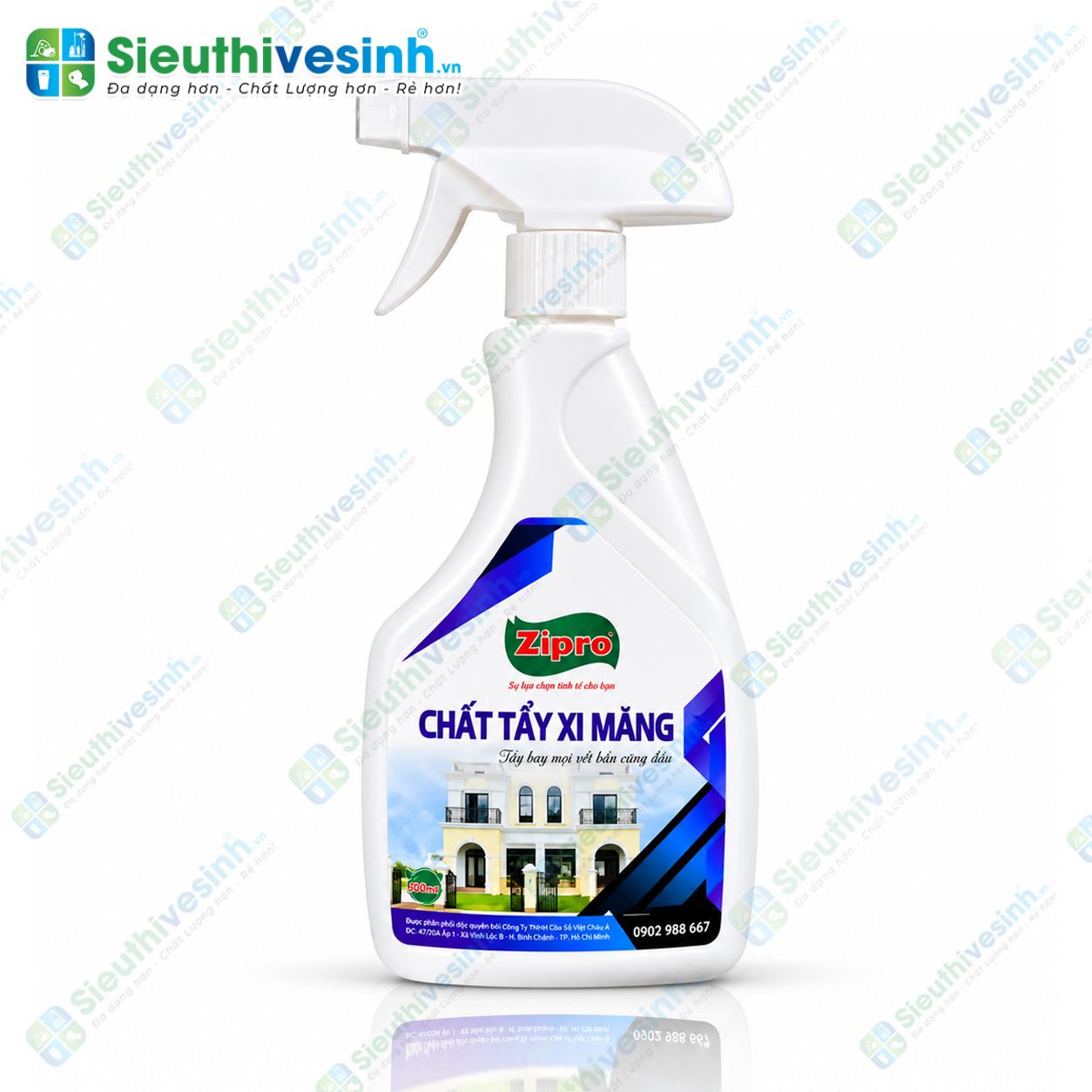 Dung dịch Zippro tẩy cặn xi măng sau xây dựng