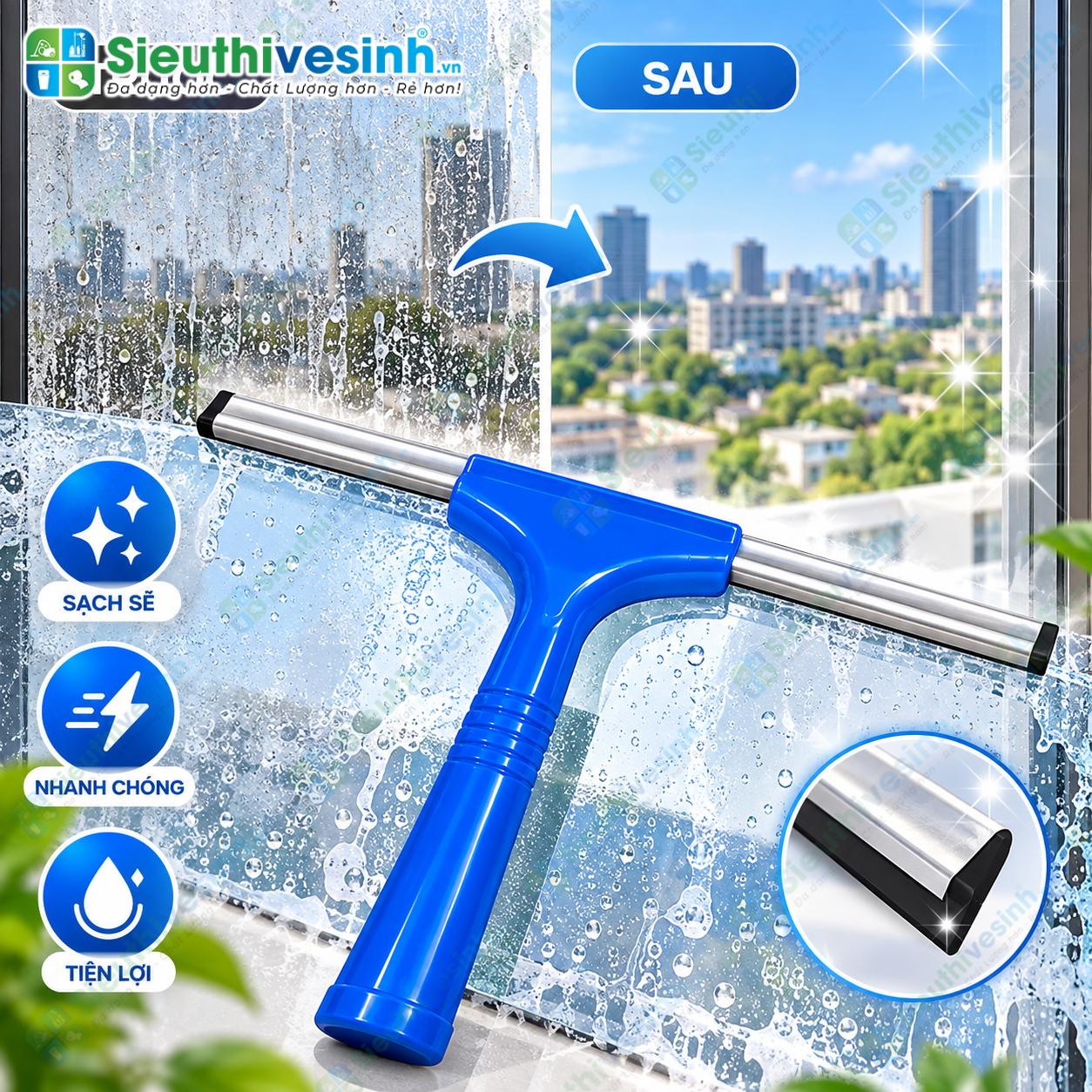 Tay gạt kính nhôm 35cm dùng gạt nước cửa kính, gương và bề mặt phẳng.