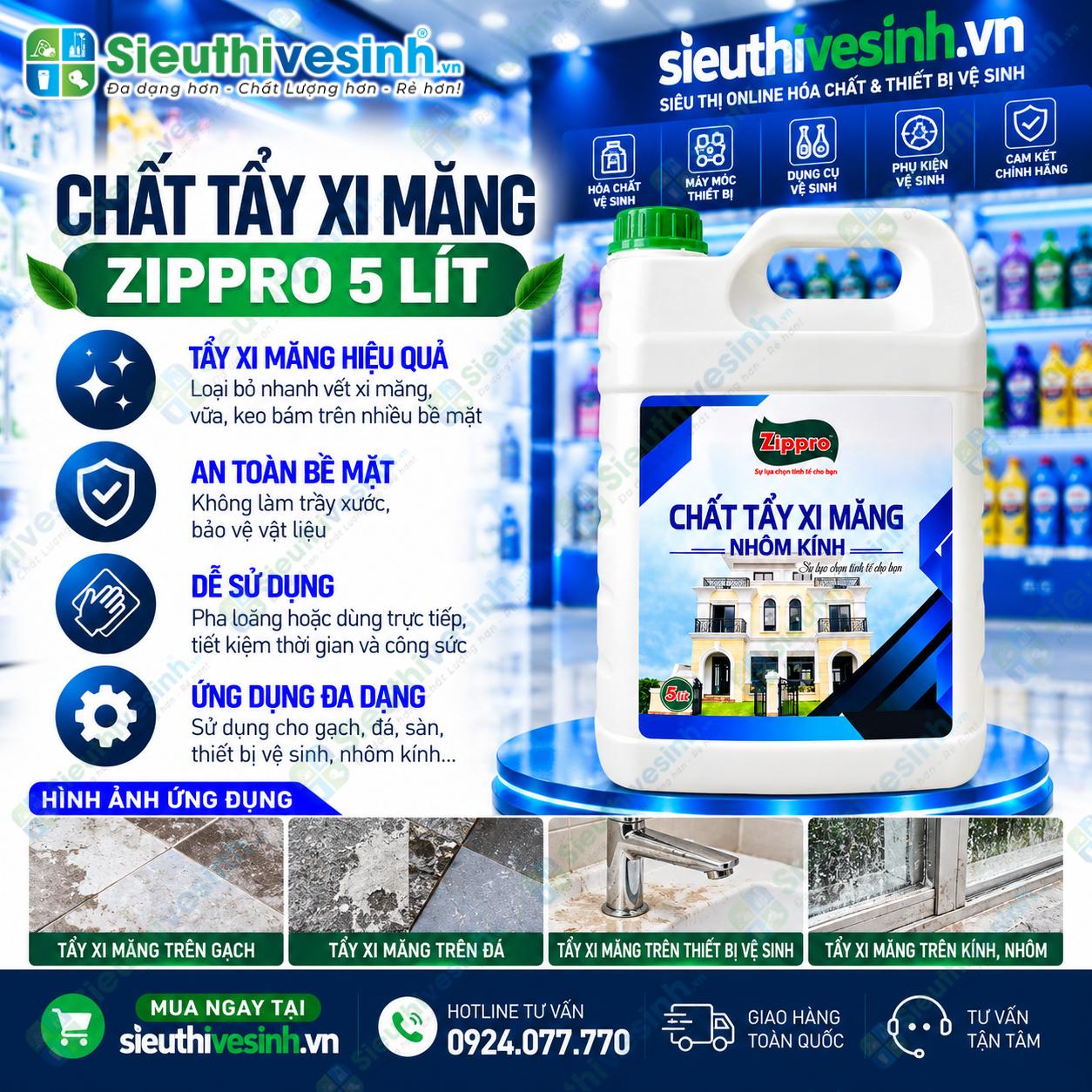 Chất tẩy xi măng Zippro 5 lít