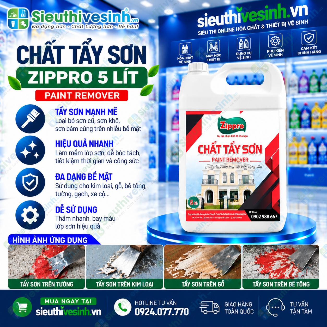 Chất tẩy sơn Zippro 5 lít