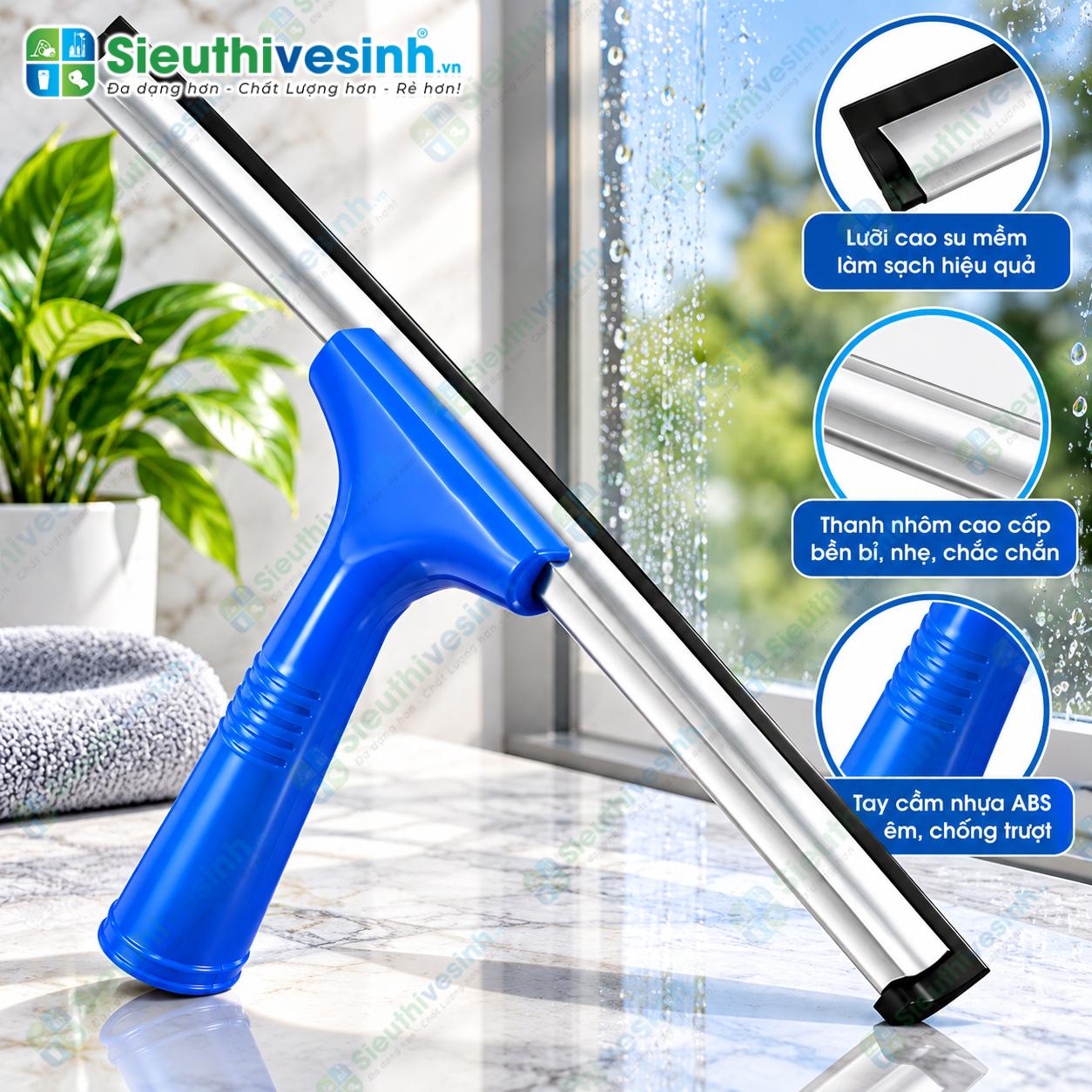 Tay gạt kính nhôm 35cm dùng gạt nước cửa kính, gương và bề mặt phẳng.