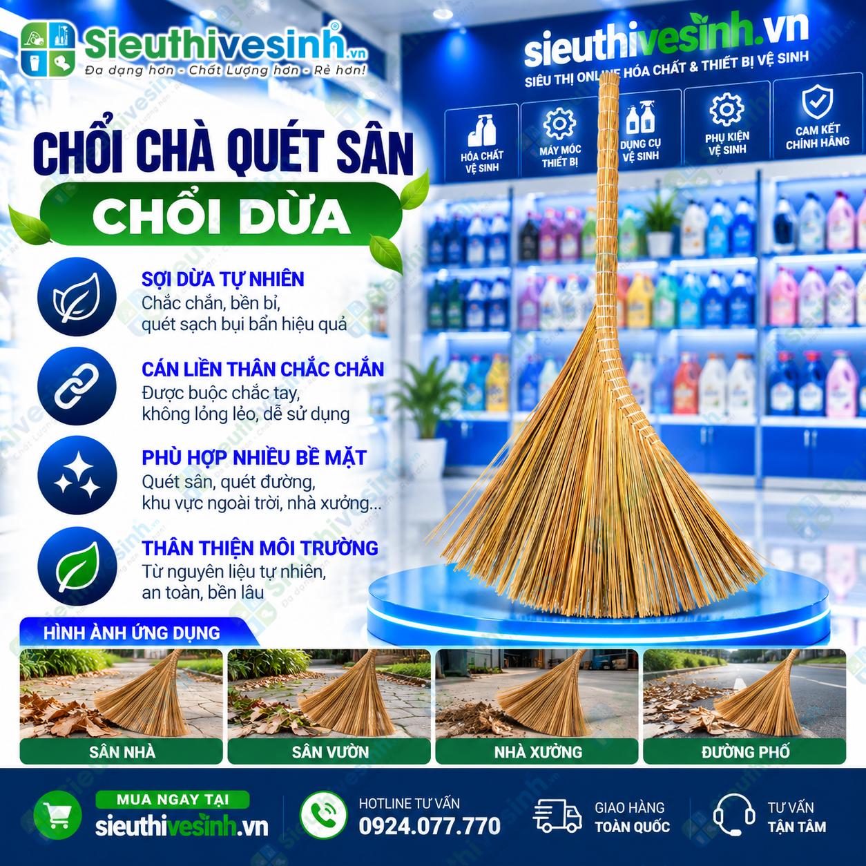 Chổi Chà Quét Sân – Chổi Dừa