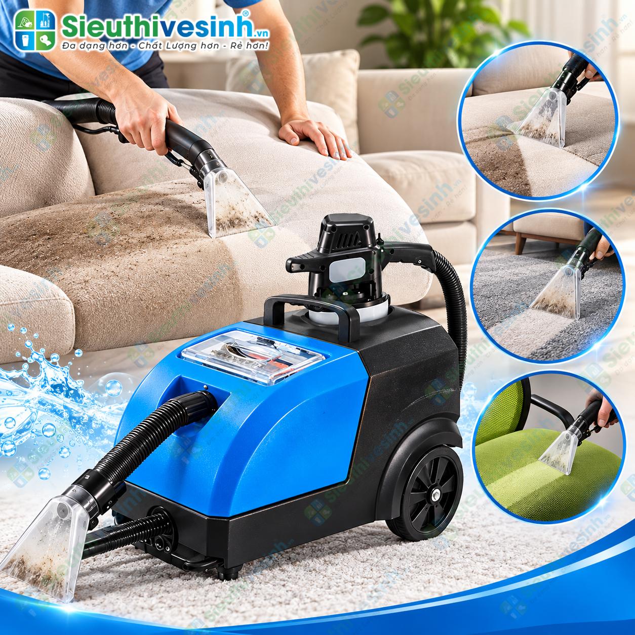 Máy giặt ghế sofa HiClean HC 730A dùng để phun hút vệ sinh ghế sofa, nệm, thảm và bề mặt vải phù hợp.