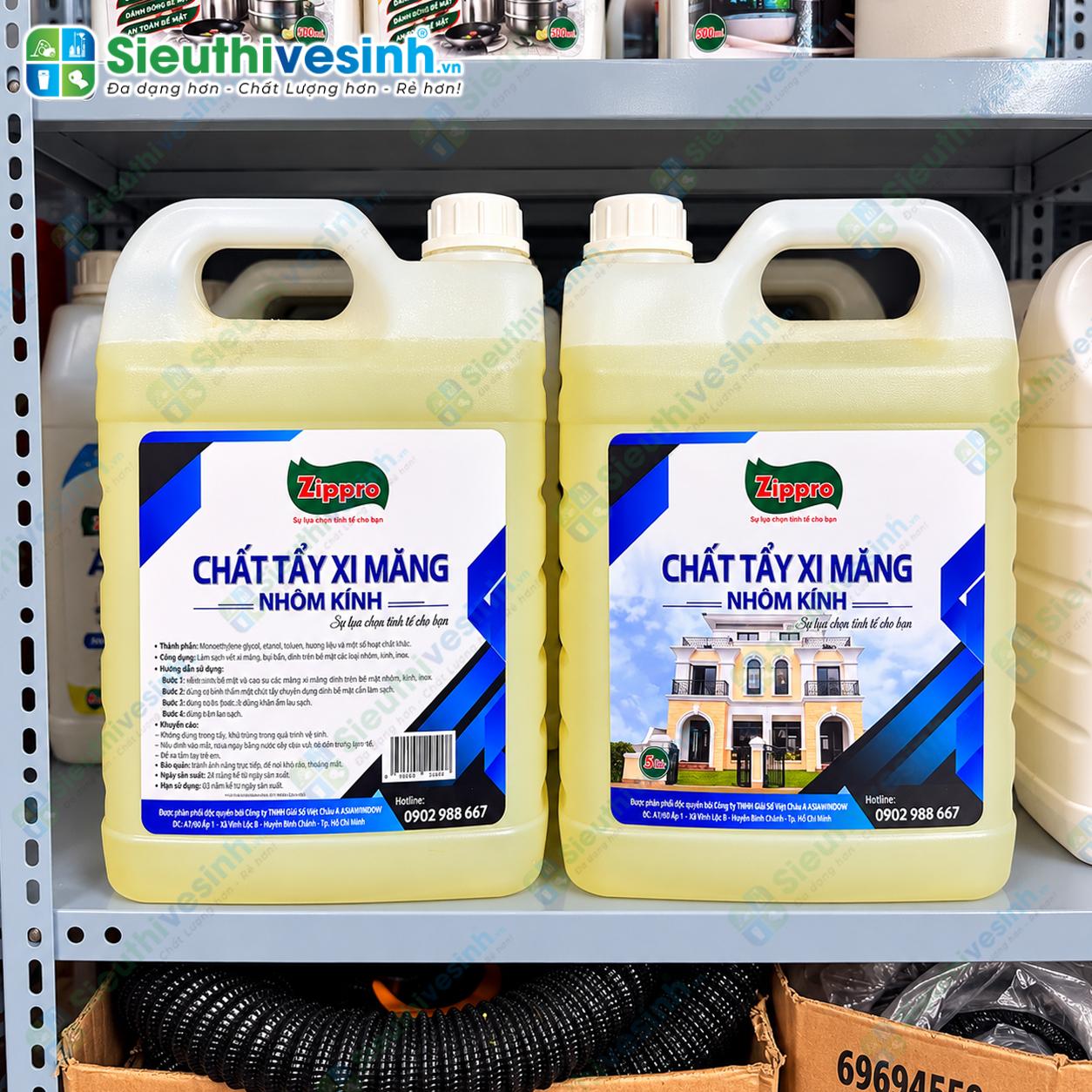 Can chất tẩy cặn xi măng Zippro 5L dùng vệ sinh sau xây dựng