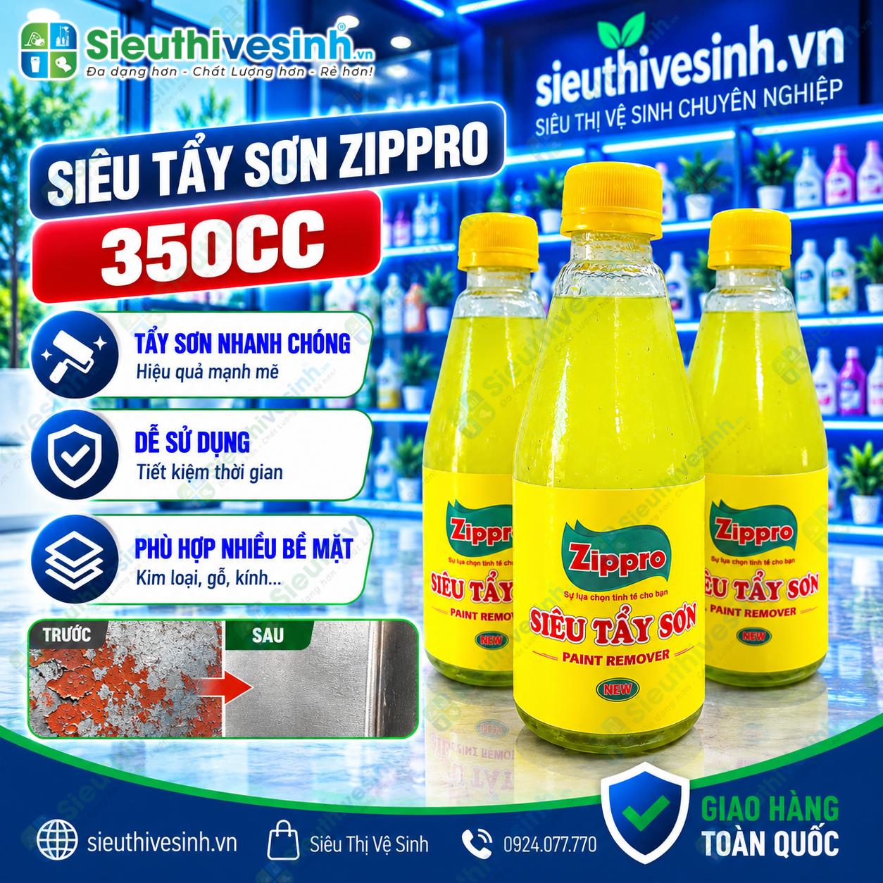 Dung dịch tẩy sơn Zippro dung tích 350cc