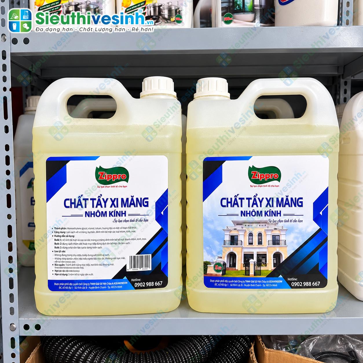 Can chất tẩy cặn xi măng Zippro 5L dùng vệ sinh sau xây dựng