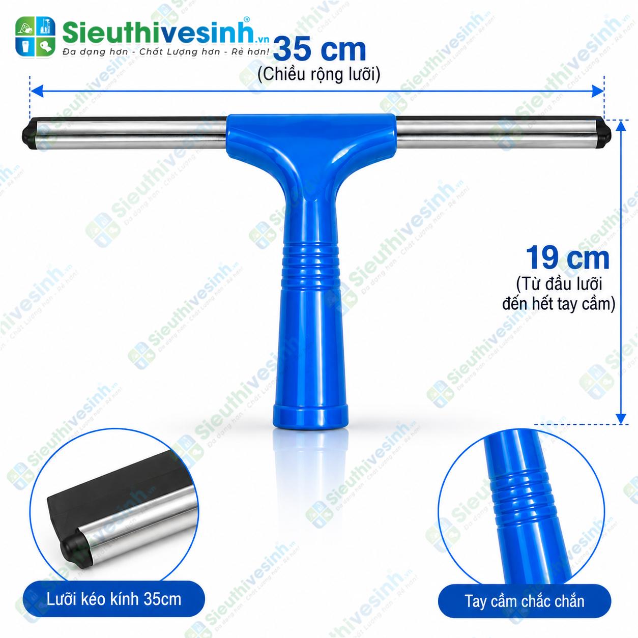Tay gạt kính nhôm 35cm dùng gạt nước cửa kính, gương và bề mặt phẳng.