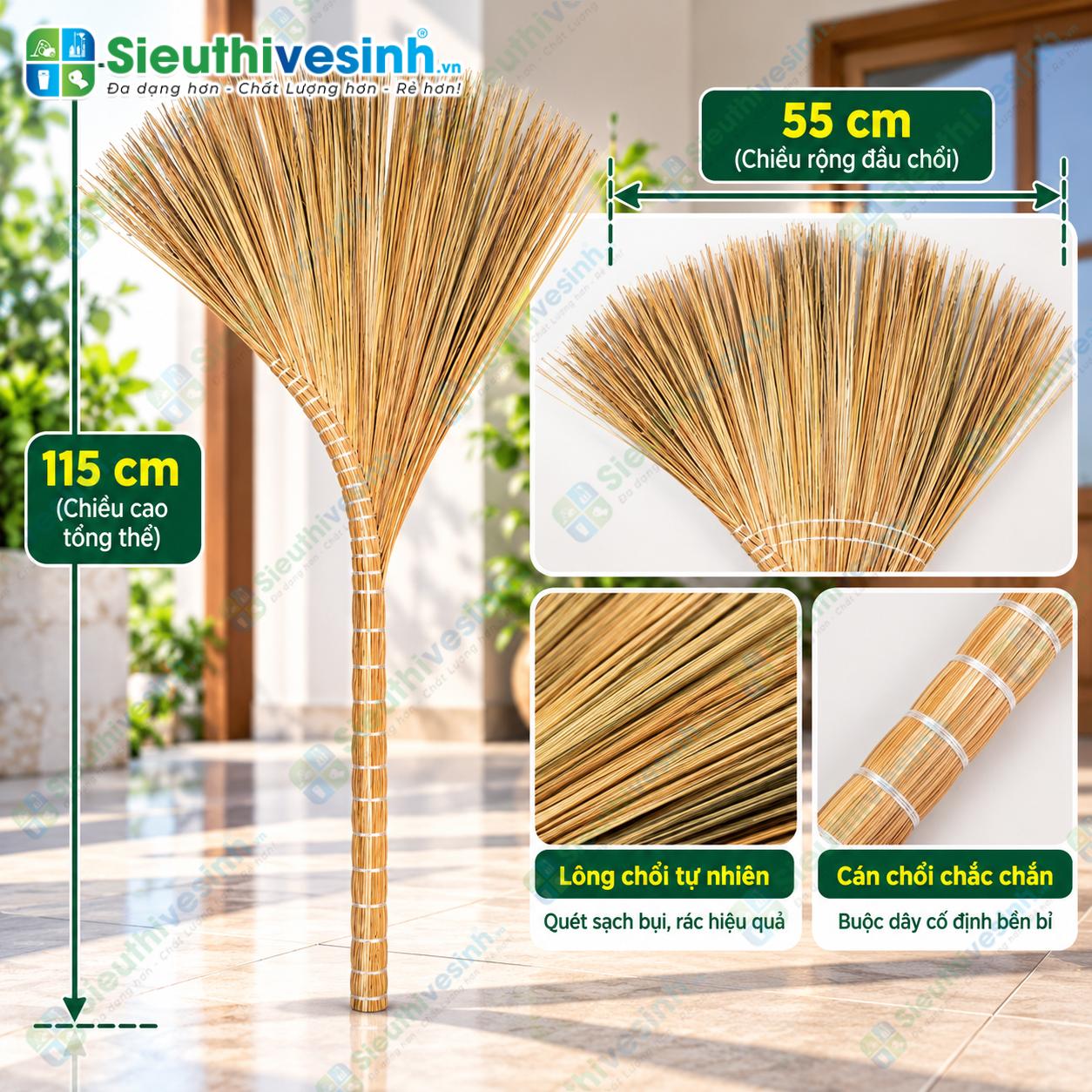 Chổi dừa quét lá cây