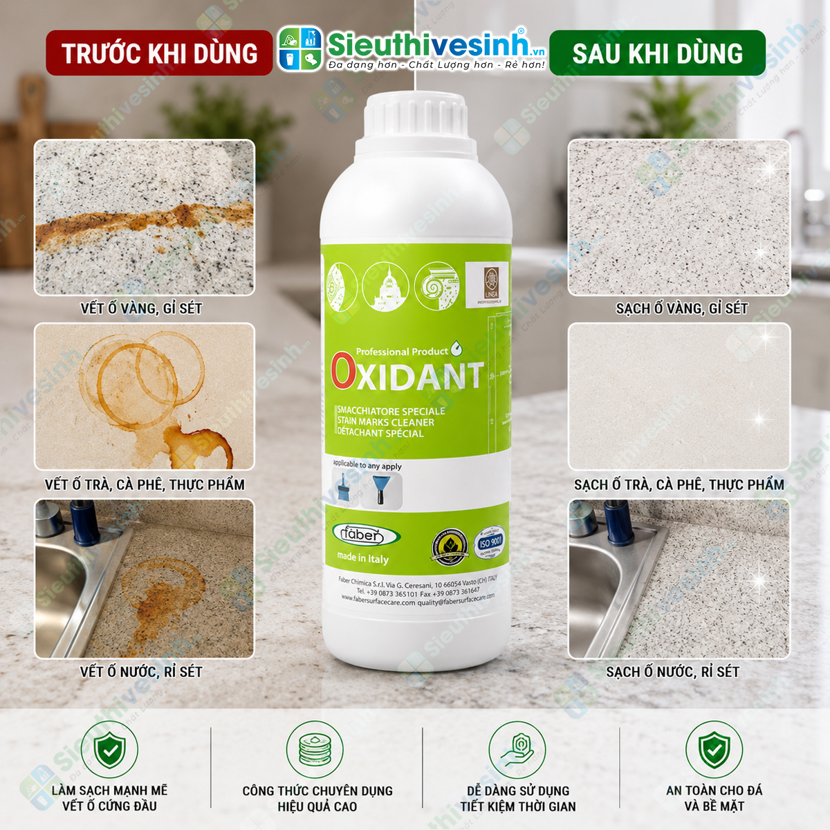 Hóa chất hút ố trên đá Oxidant