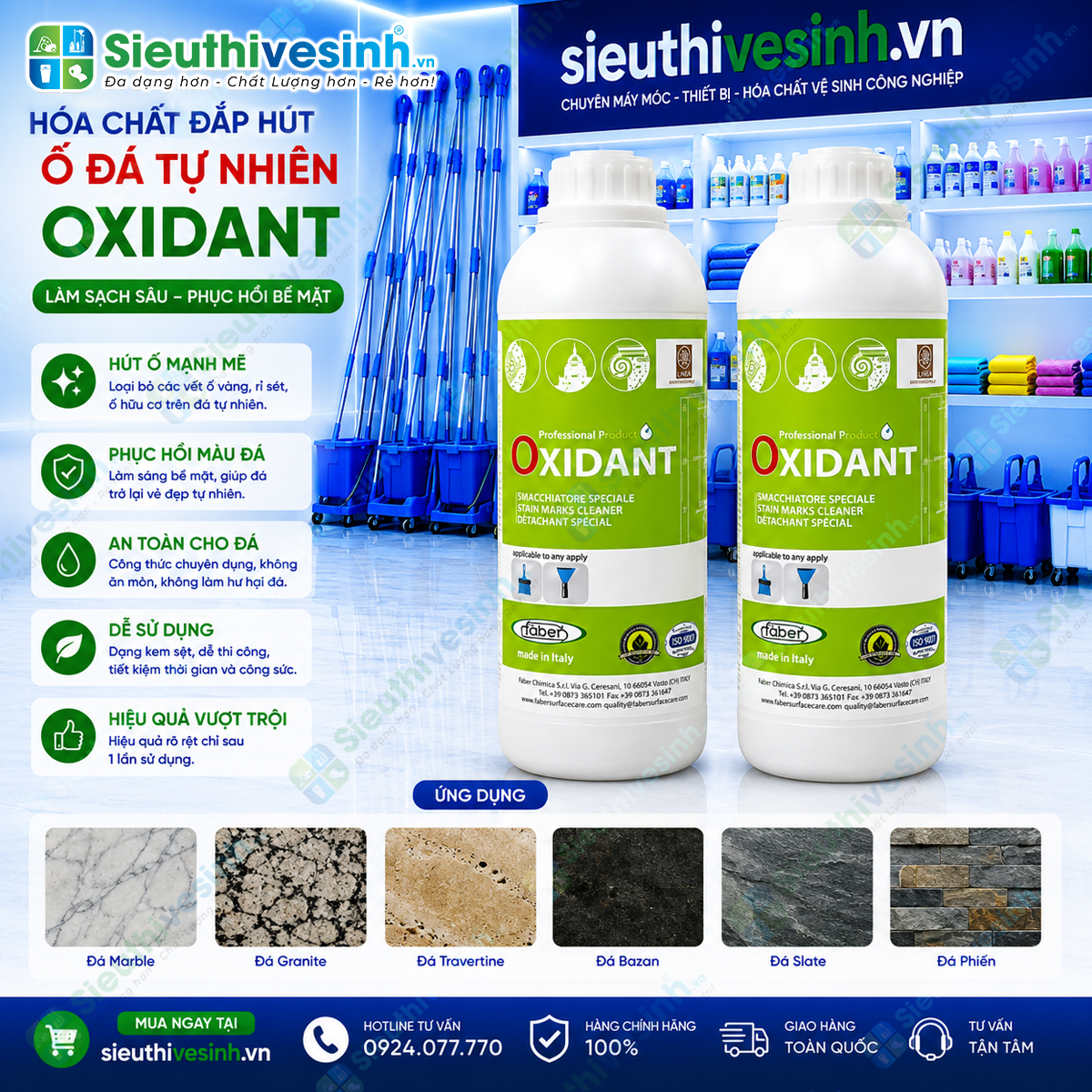 Hóa chất hút ố trên đá Oxidant