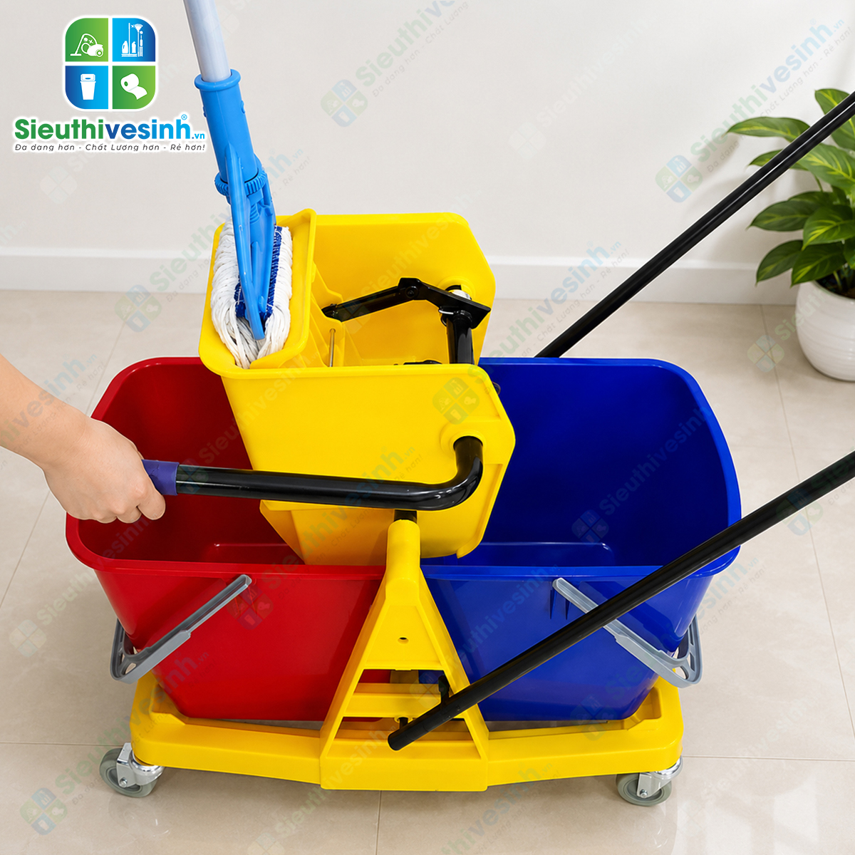 Xe đẩy vắt cây lau nhà HiClean HC073
