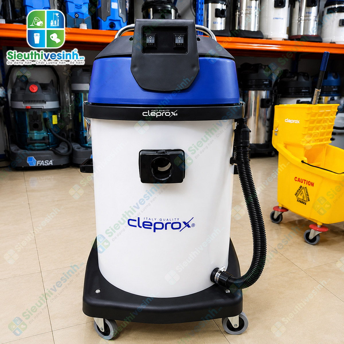 Máy hút bụi công nghiệp khô ướt CleproX X2/70 thùng nhựa