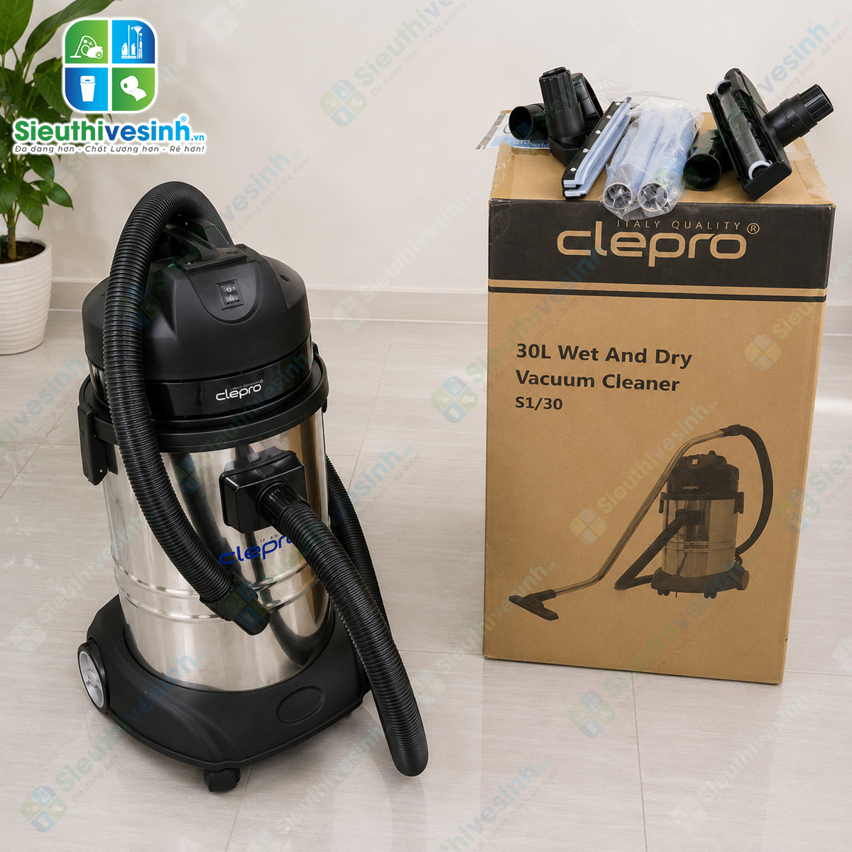 Máy hút bụi khô và ướt Clepro S1/30