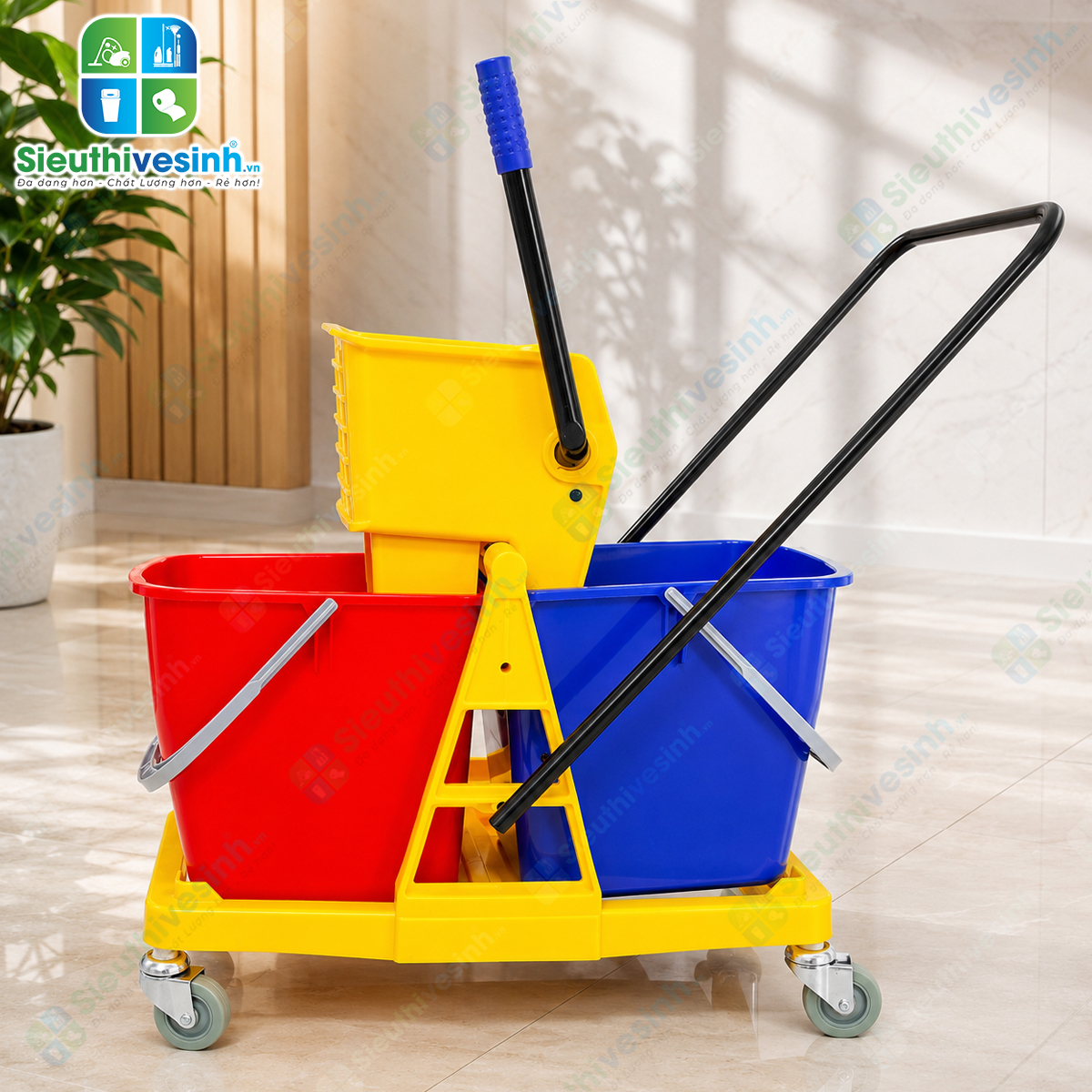 Xe đẩy vắt cây lau nhà HiClean HC073