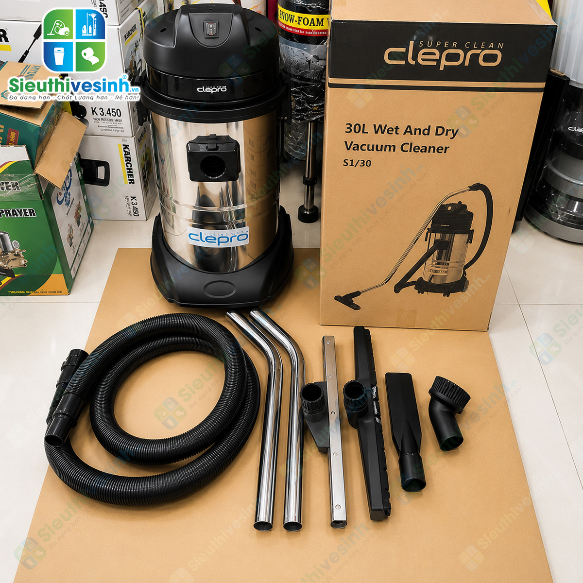Máy hút bụi khô và ướt Clepro S1/30