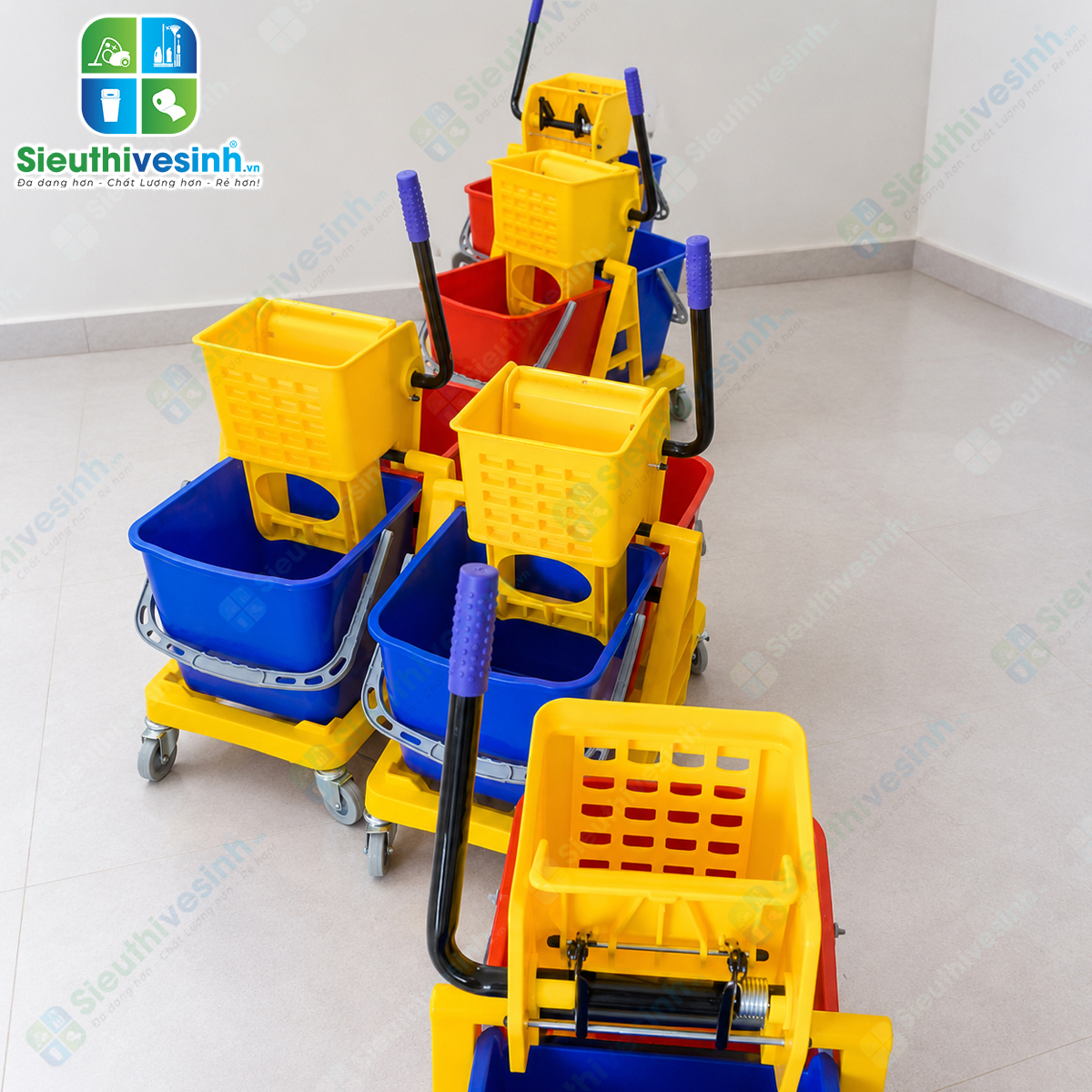 Xe đẩy vắt cây lau nhà HiClean HC073