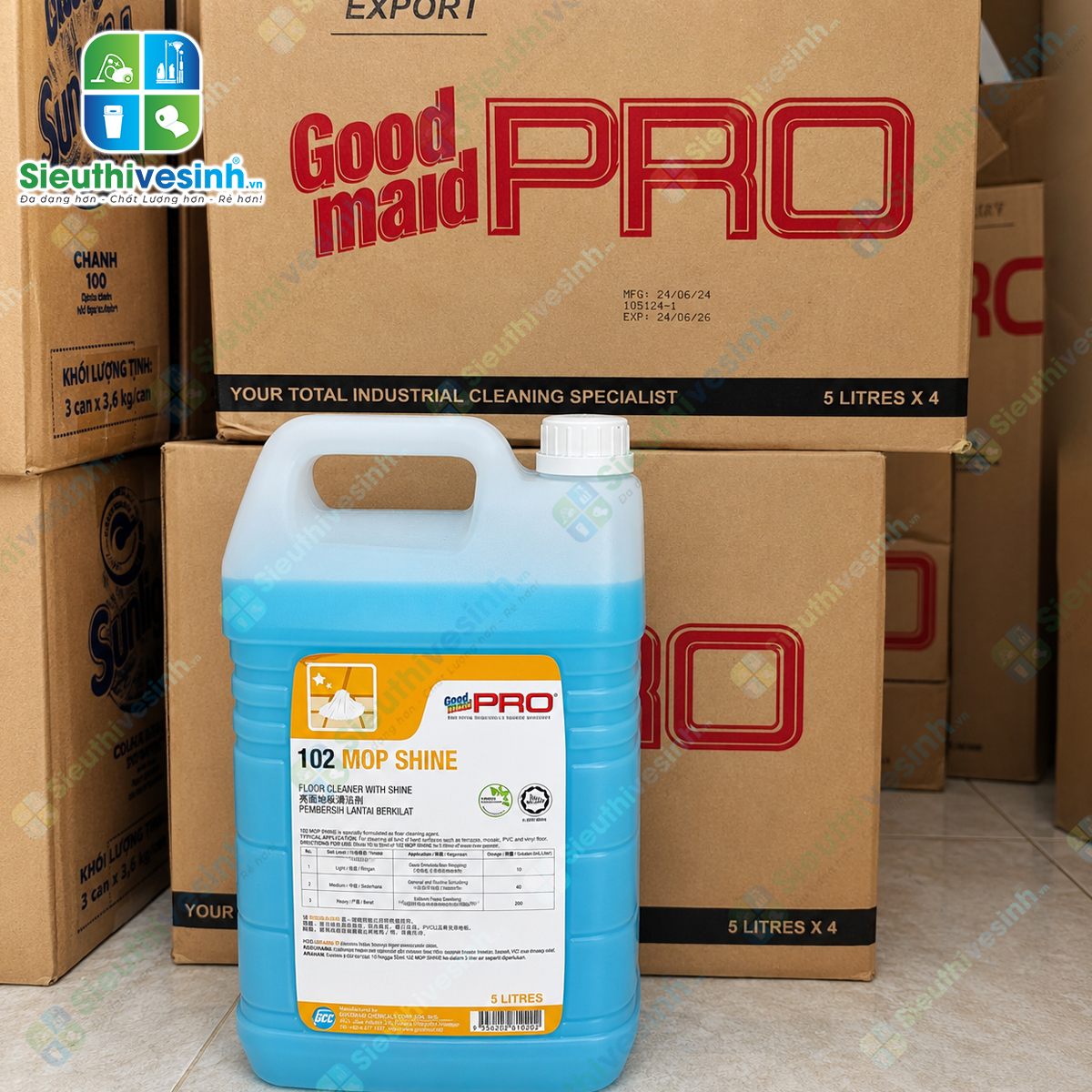 Nước lau sàn Goodmaid Pro GMP 102 Mop Shine 5L