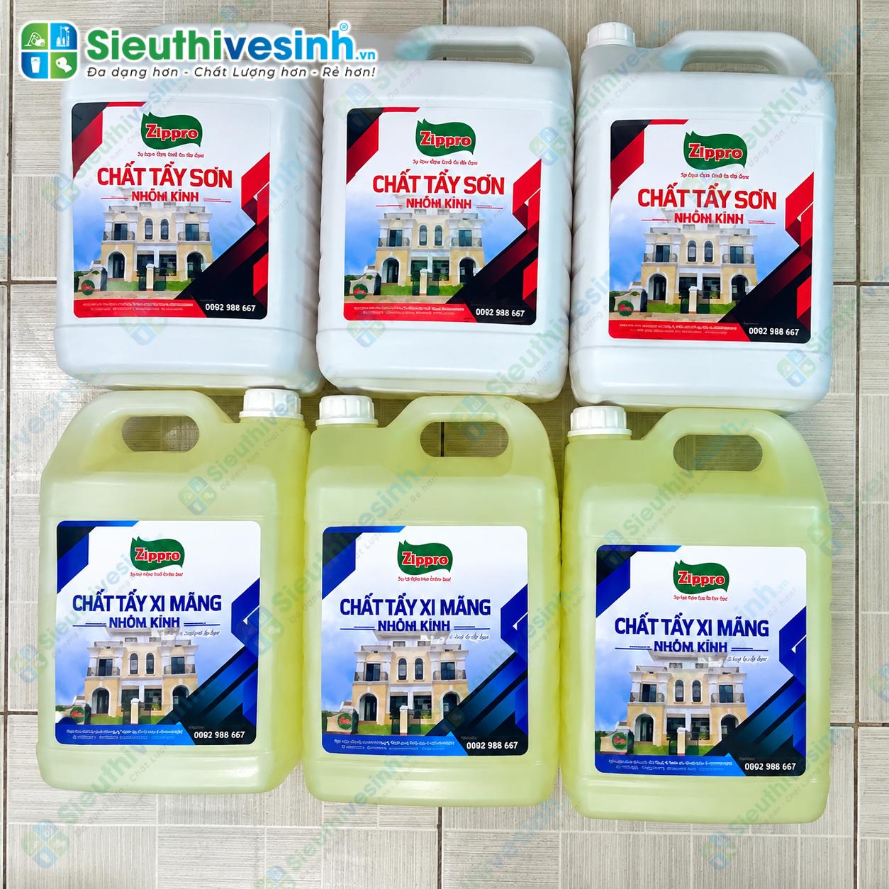 Can chất tẩy cặn xi măng Zippro 5L dùng vệ sinh sau xây dựng