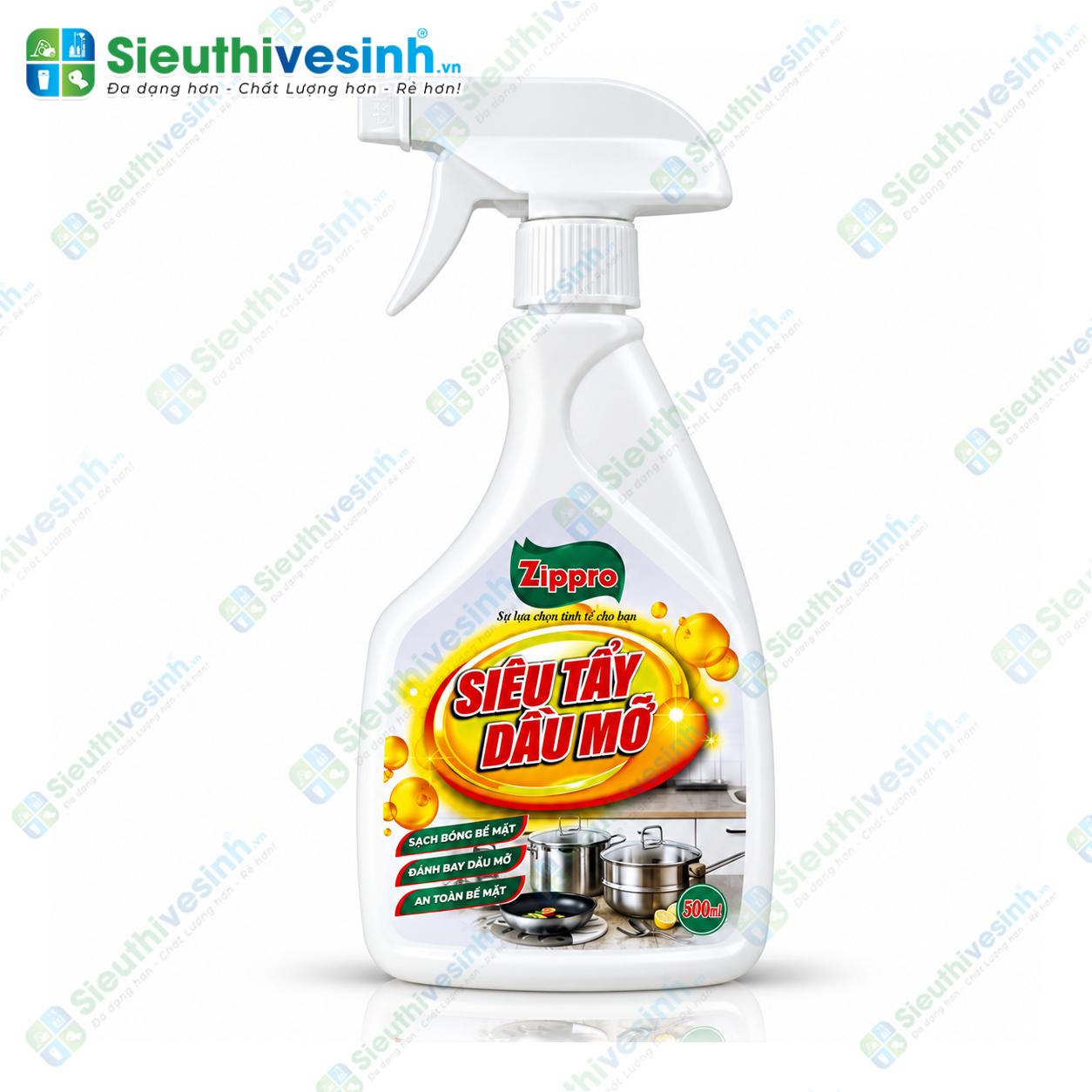 Chai dung dịch Zippro tẩy dầu mỡ 500ml