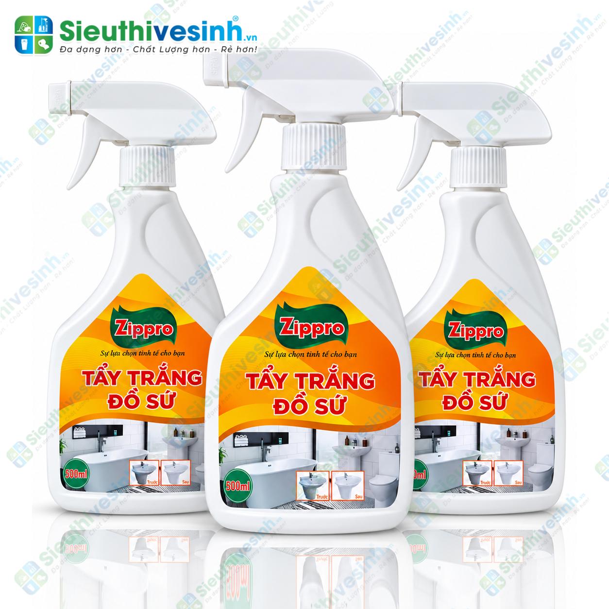 Dung dịch Zippro tẩy trắng và vệ sinh đồ sứ 500ml