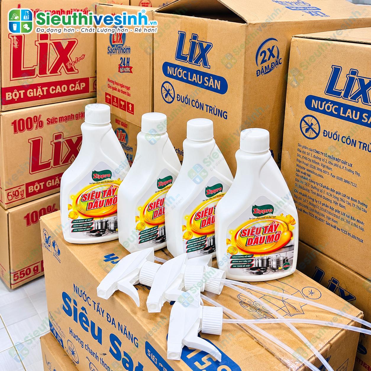 Chai dung dịch Zippro tẩy dầu mỡ 500ml