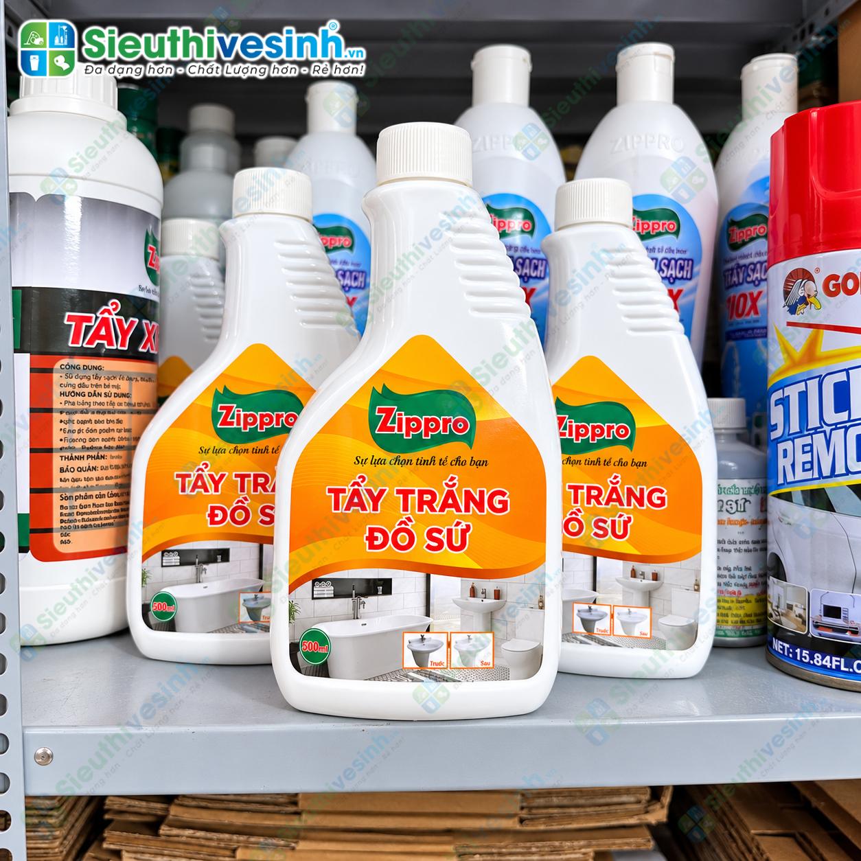 Dung dịch Zippro tẩy trắng và vệ sinh đồ sứ 500ml