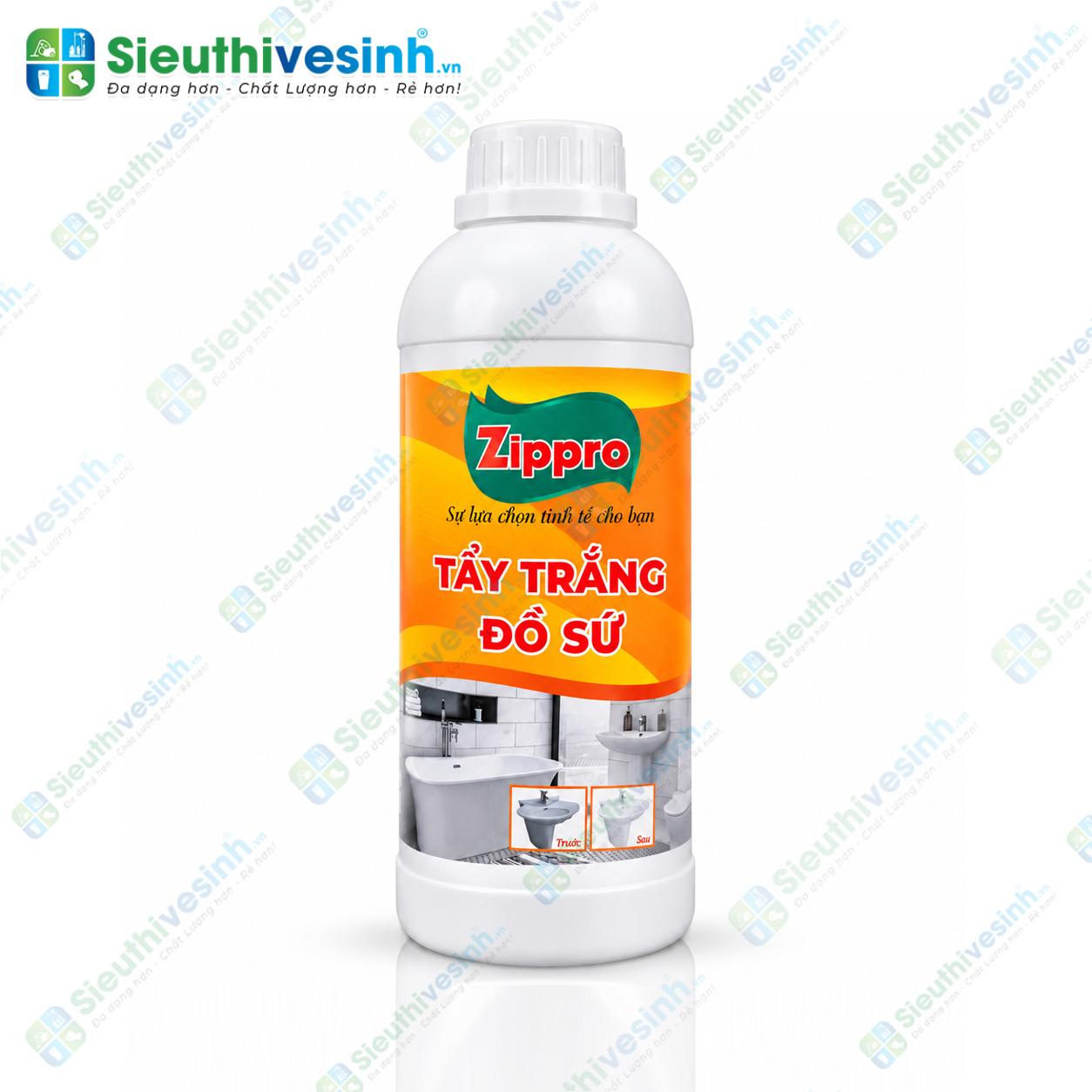 Dung dịch Zippro tẩy trắng và vệ sinh đồ sứ dung tích 1 lít