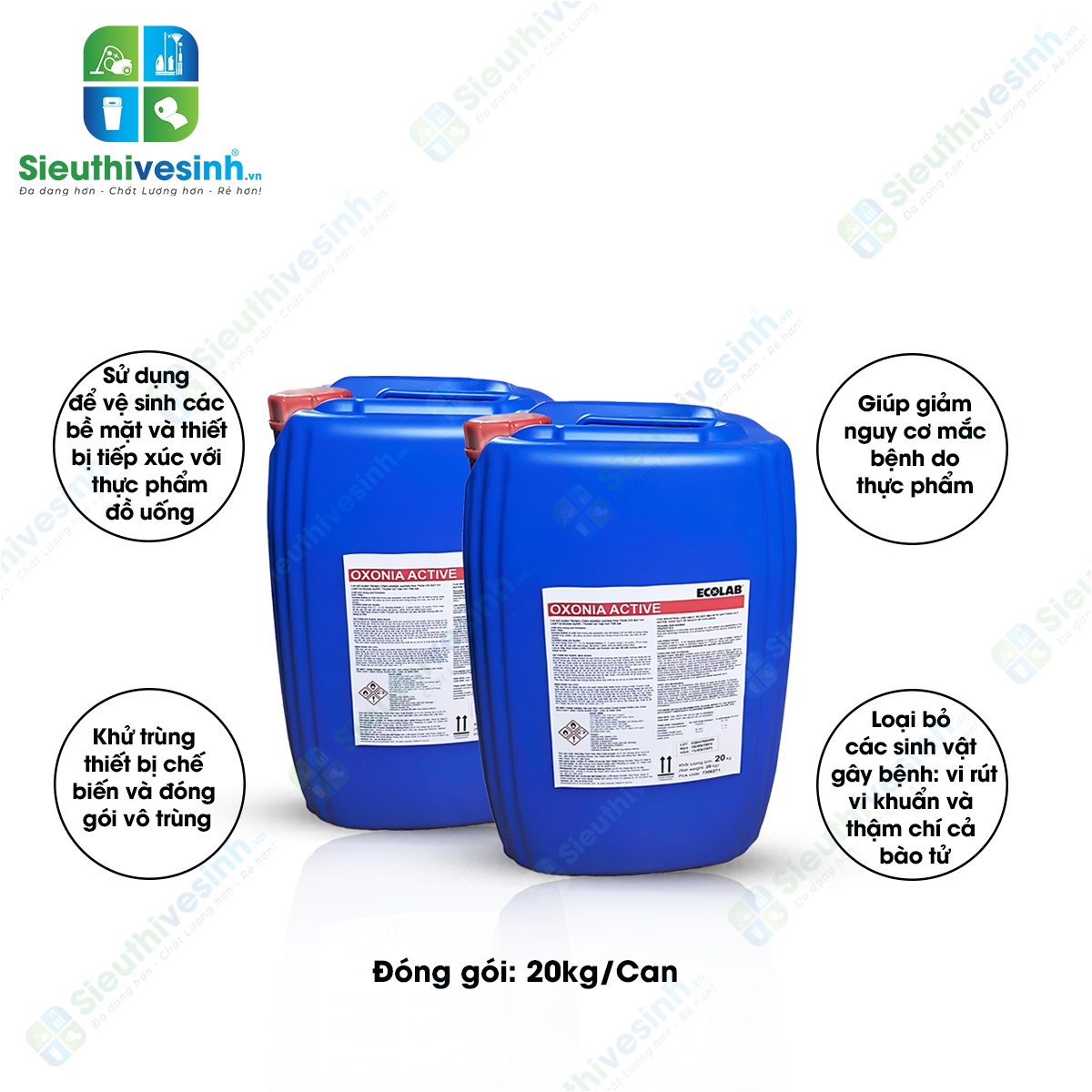 Chất tẩy rửa sát khuẩn Oxonia Active (Ecolab) 20kg