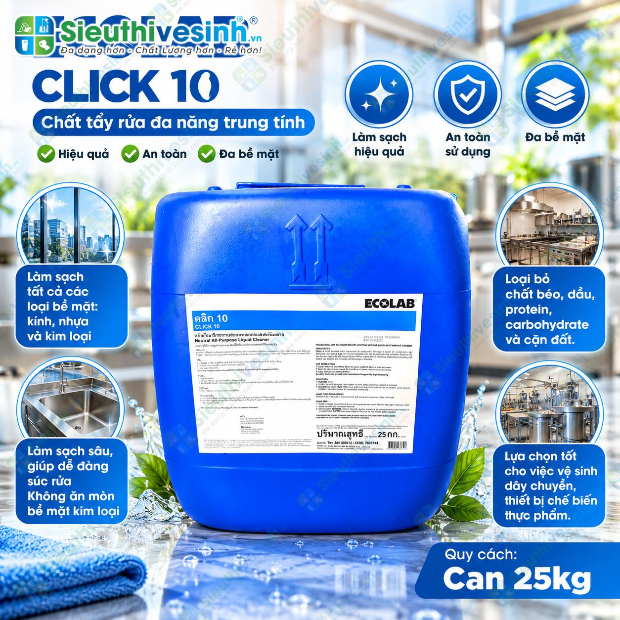Chất tẩy rửa CLICK 10 25 KG