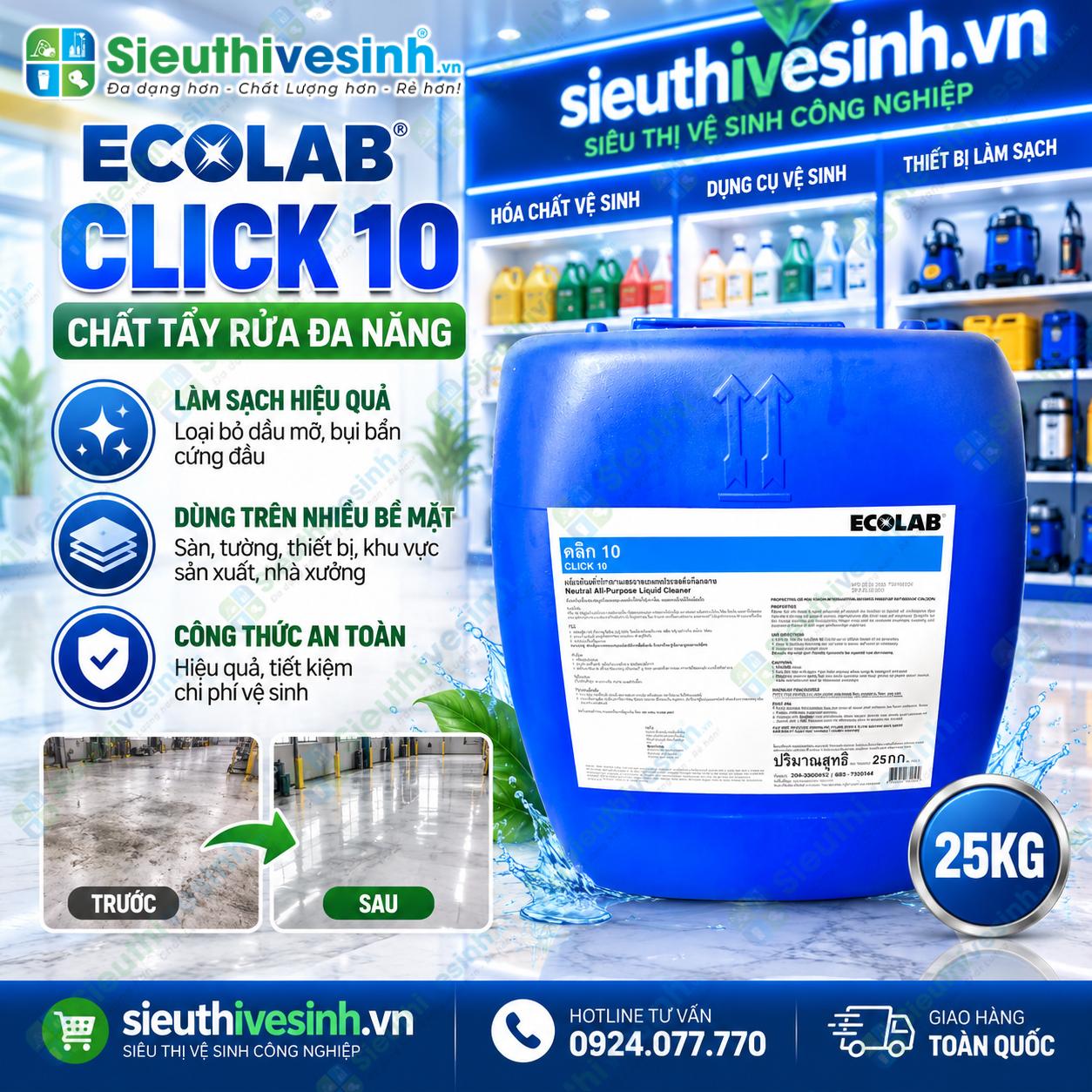Chất tẩy rửa CLICK 10 25 KG