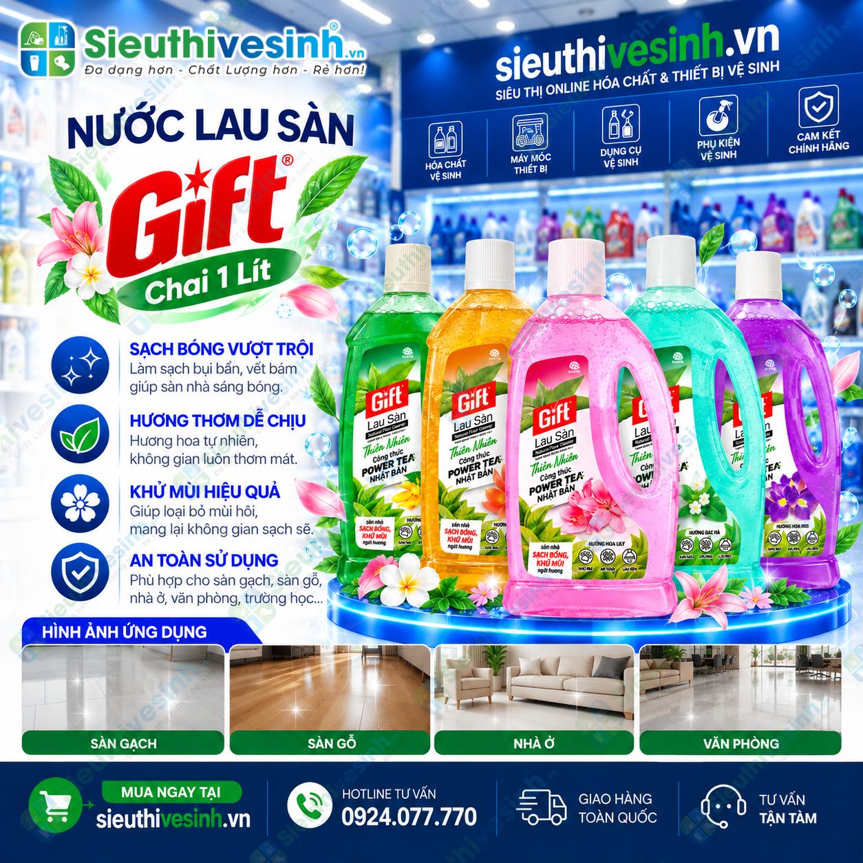 Nước lau sàn Gift chai 1 lít
