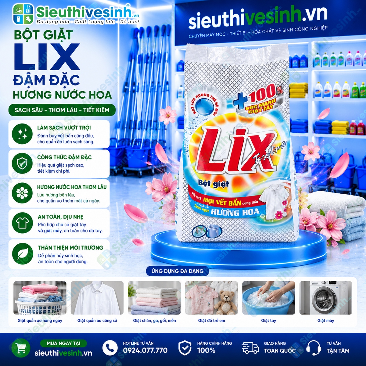 bột giặt Lix Extra hương hoa 5.5kg
