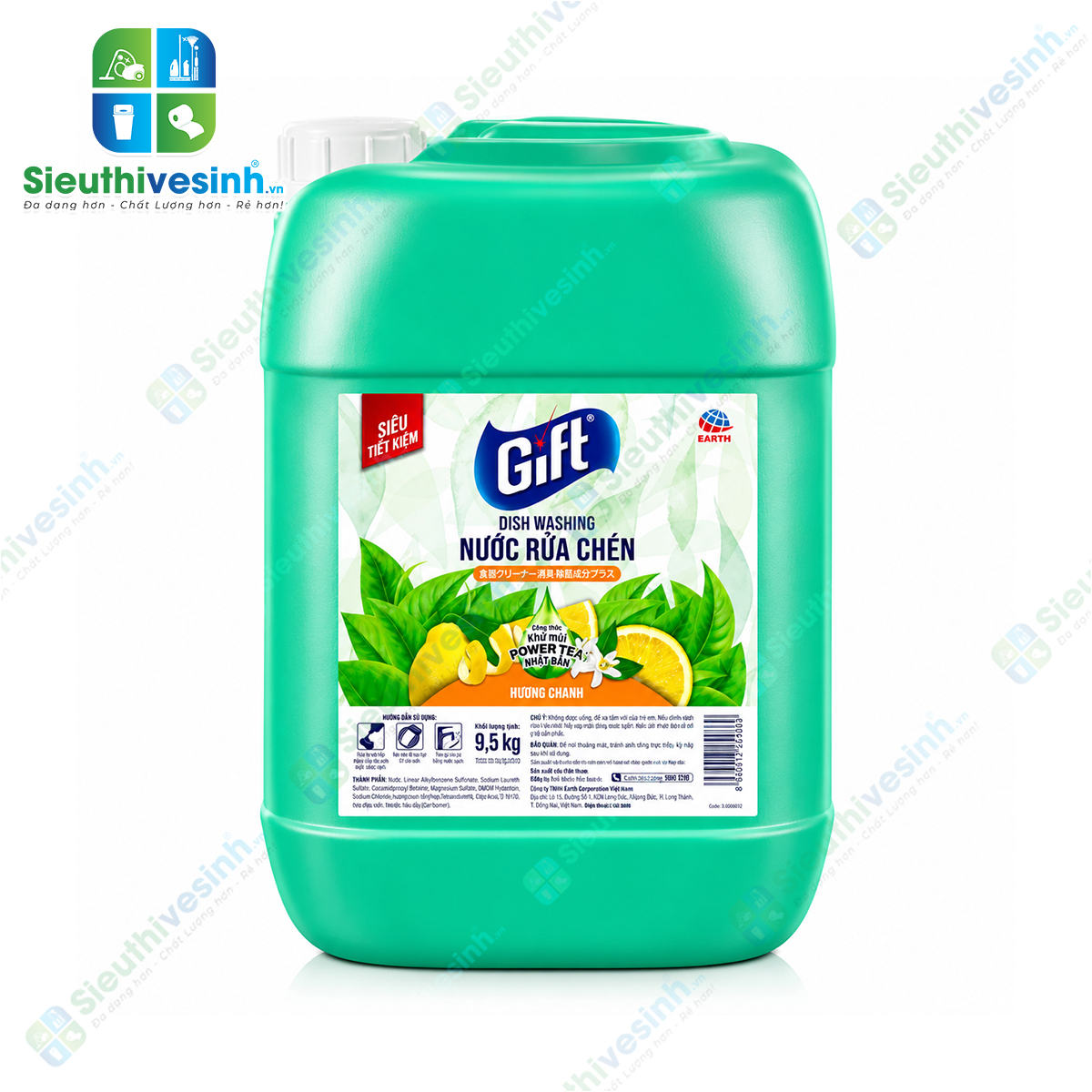 Nước Rửa Chén Gift Hương Chanh 9,5 kg